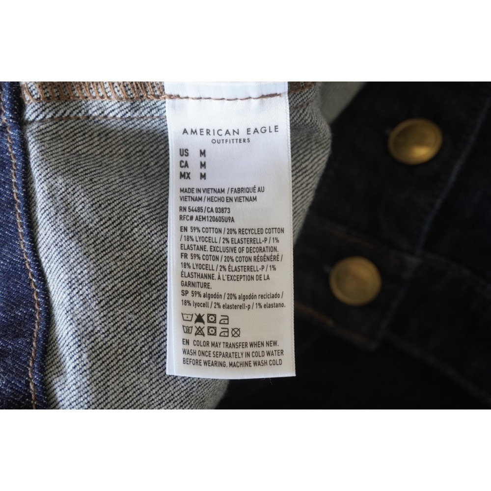 American Eagle Outfitters Midi Dress Women M Blue Denim Cotton Stretch Button Up - Picture 14 of 15